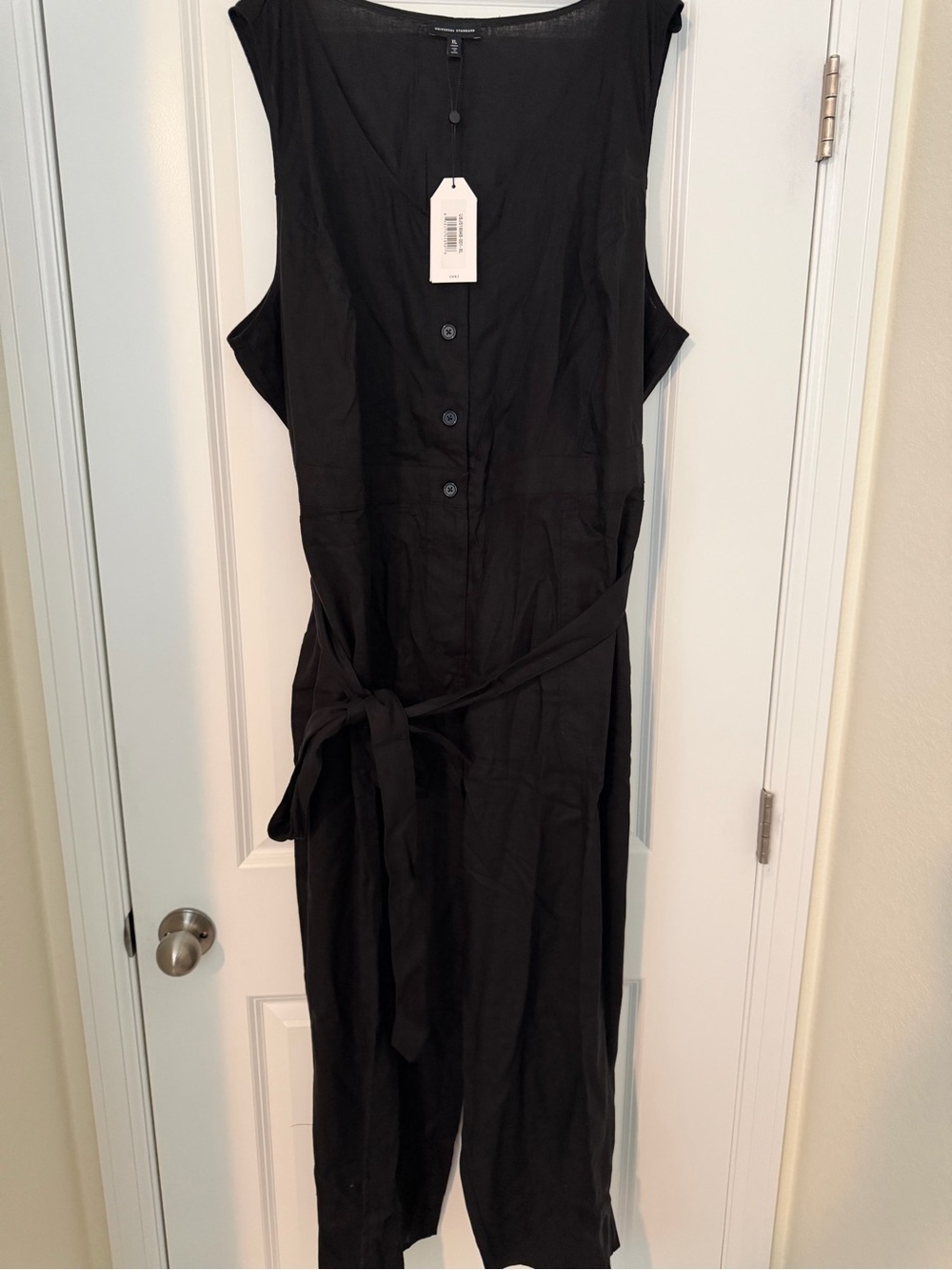 Universal Standard Matilda Sleeveless Stretch Linen Jumpsuit 26/28 - Picture 4 of 6